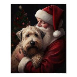 Poster Wheaton Terrier Avec Noël Festif Du Père Noël
