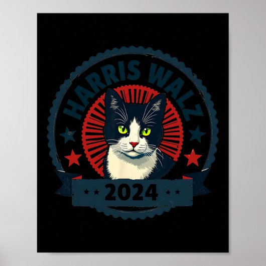 Poster Wheimer 2024 Funny Cat Election Kamala Harris Tim (Devant)