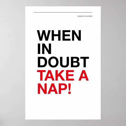Poster WHEN IN DOUBT, TAKE A NAP – Cozy Wall Art (Devant)