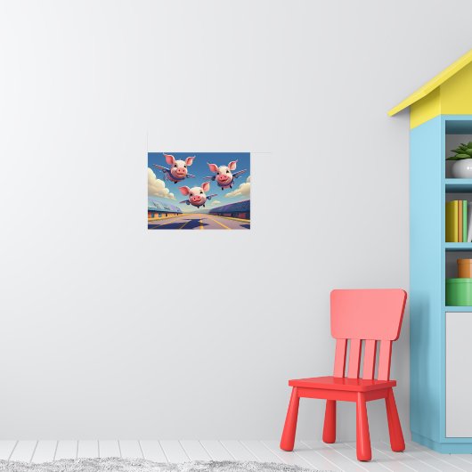 Poster When Pigs Fly Funny Winged Pigs (Pépinière 1)