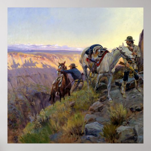 Poster « When Shadows Hint Death » par Charles M Russell (Devant)