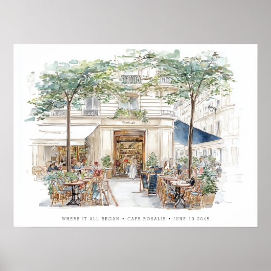 Poster Where It All Began Upload Your Own Location Sketch (Devant)