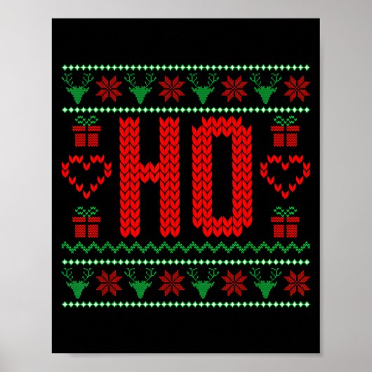 Poster Where My Ho's At Ugly Christmas Sweater Couples Ma (Devant)