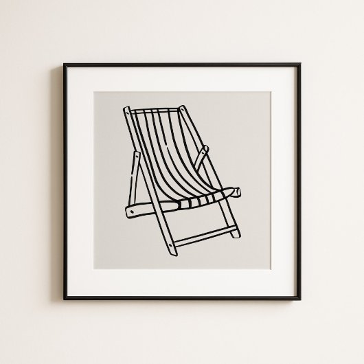 Poster Whimsical Amalfi Coast Beach Chair Art