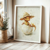 Poster Whimsical Baby Dragon Hatching Art Imaginaire magi
