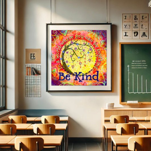 Poster Whimsical "Be Kind" Inspirational Kindness School