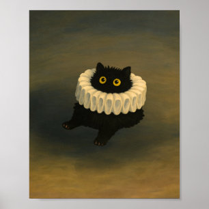 Poster Whimsical Black Cat Ghibli Style