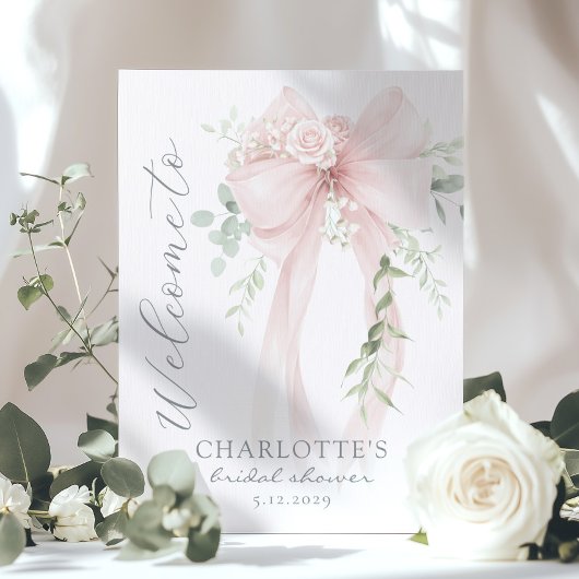 Poster Whimsical Bow Bridal Shower Welcome