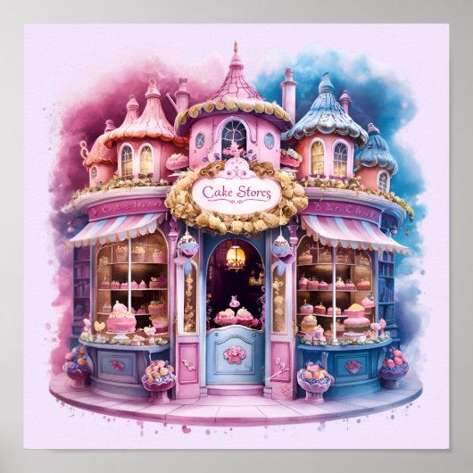 Poster Whimsical Cake Shop My Little Princess Cakes (Devant)