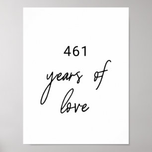 Poster Whimsical Calligraphy Years of Love Wedding Sign
