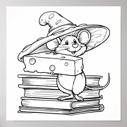 Poster Whimsical Cartoon Art: Mirthful Mouse Character (Devant)