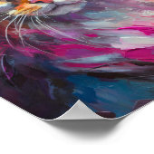 Poster Whimsical Cat Portrait Abstrait Art Moderne (Coin)