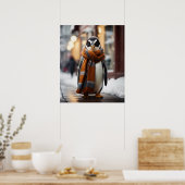 Poster Whimsical Cosy Penguin hiver neigeux (Cuisine)
