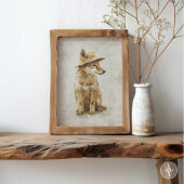 Poster Whimsical Coyote en Casquette animal rustique