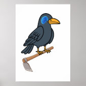 Poster Whimsical Crow Brain Eye - Surreal Dark Raven (Devant)