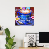 Poster Whimsical Cup of Coffee Floral Personalized (Bureau à domicile)