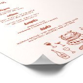 Poster Whimsical Doodle Food Drawing Wedding (Coin)