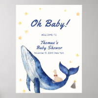 Whimsical Duck Stars Baby shower de baleines Bienv