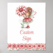 Poster Whimsical Fairy Girl Blush Floral Birthday Custom  (Devant)