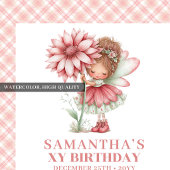 Poster Whimsical Fairy Girl Blush Floral Birthday Custom 