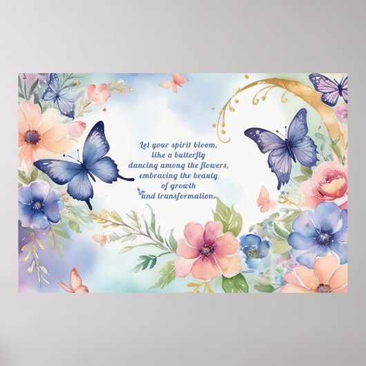 Poster Whimsical Floral Butterfly Art Beauté intemporelle (Devant)