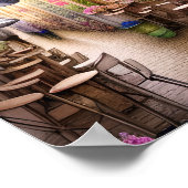 Poster Whimsical French Street Cafe, aquarelle (Coin)