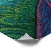 Poster Whimsical Girl with Black Cat Under Crescent Moon (Coin)