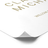 Poster Whimsical Gold Calligraphy Mariage de bienvenue (Coin)