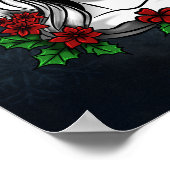 Poster Whimsical gothique Père Noël Crâne Noël (Coin)