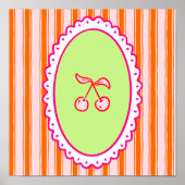 Poster Whimsical Hand-Drawn Cherries Art (Devant)