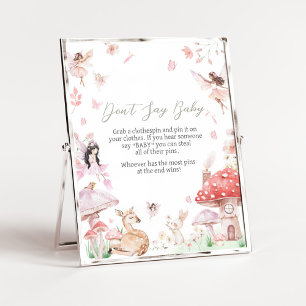 Poster Whimsical Little Fairy Baby shower Ne pas dire béb