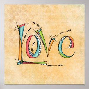 Poster Whimsical Love Hand-Lettering