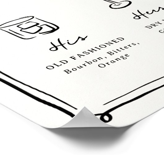 Poster Whimsical Main Drake Doodles Signature Boissons (Coin)