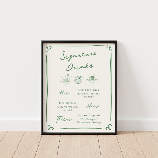 Poster Whimsical Main Drake Green Signature Boissons