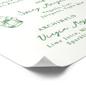 Poster Whimsical Main Drake Signature Boissons Vert (Coin)