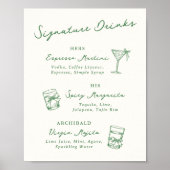 Poster Whimsical Main Drake Signature Boissons Vert (Devant)