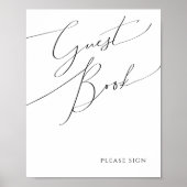 Poster Whimsical Minimalist Script Guest Book Sign (Devant)