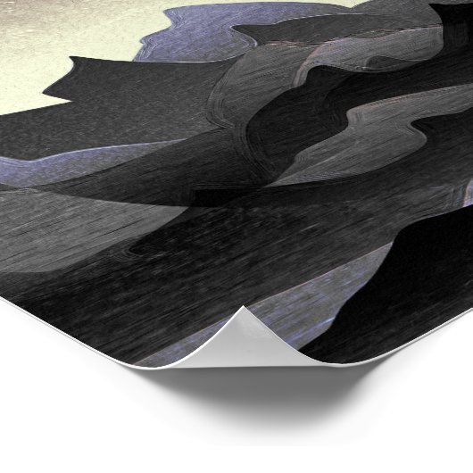 Poster Whimsical Moon and Mountains Abstract Art (Coin)