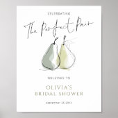 Poster Whimsical Perfect Pair Pear Welcome Bridal Shower (Devant)