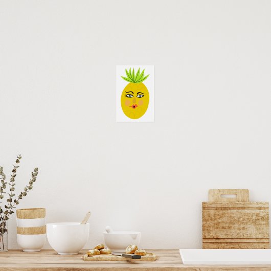 Poster Whimsical Pineapple Art (Cuisine)