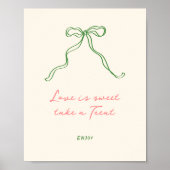 Poster Whimsical Quirky manuscrit Bow Love est doux (Devant)