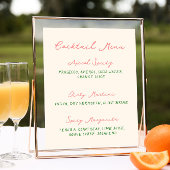 Poster Whimsical Quirky Menu Cocktail manuscrit manuscrit