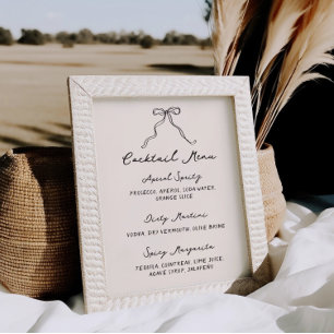 Poster Whimsical Quirky Menu Cocktail manuscrit manuscrit