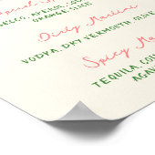 Poster Whimsical Quirky Menu Cocktail manuscrit manuscrit (Coin)