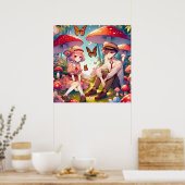 Poster Whimsical Romantic Anime Couple (Cuisine)