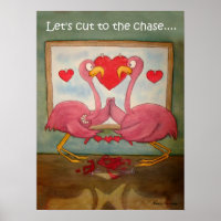 Whimsical rose Flamants roses Heart Love Kerra Lin