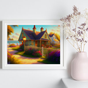 Poster Whimsical Seaside Cottage Pittoresque