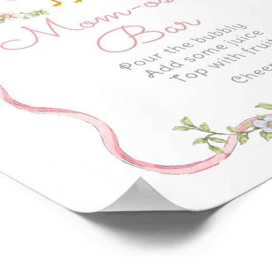 Poster Whimsical Silly goose rose bow Momosa Bar (Coin)