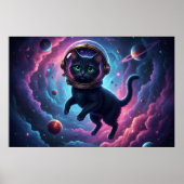 Poster Whimsical Space Cat Wall Art Print for Cat Lovers (Devant)