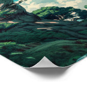 Poster Whimsical Studio Ghibli Inspiré Arbre et Fox Post (Coin)